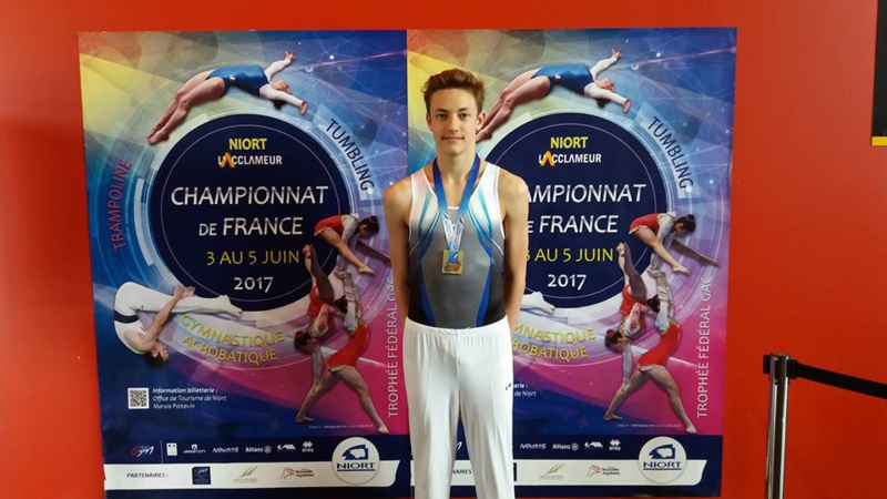 TRAMPOLINE, CHAMPIONNATS DE FRANCE, MAXIME ARFIB OBTIENT LA MÉDAILLE DE BRONZE