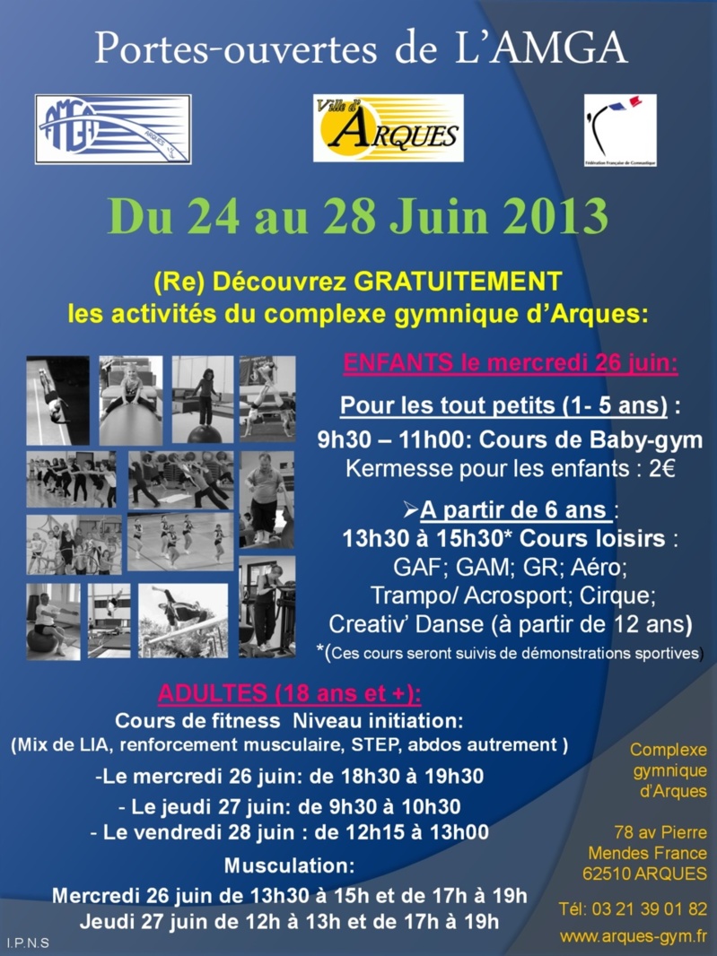 Semaine Portes Ouvertes de l'AMGA du 24 au 28 juin 2013 Semaine Portes Ouvertes de l'AMGA du 24 au 28 juin 2013