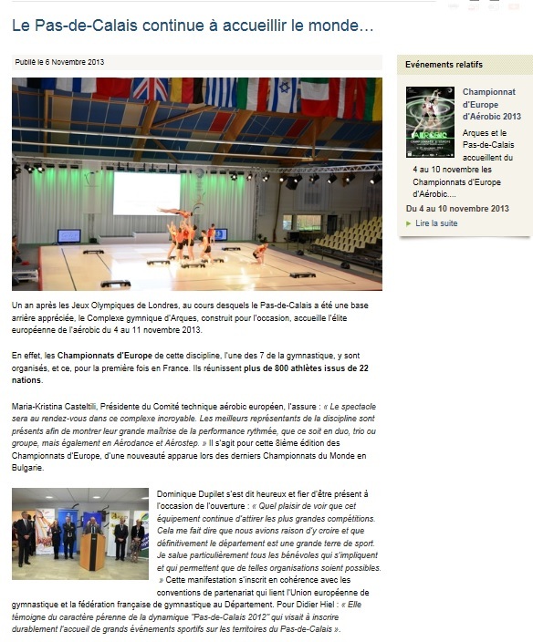 CHAMPIONNAT D'EUROPE DE GYMNASTIQUE AEROBIC PHOTOS ET ARTICLES CHAMPIONNAT D'EUROPE DE GYMNASTIQUE AEROBIC PHOTOS ET ARTICLES