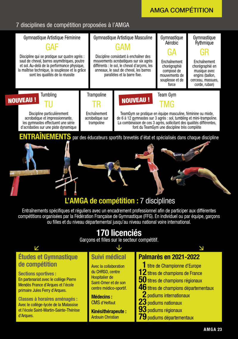 AMGA 2022/2023: Plannings et Dossiers d'inscription