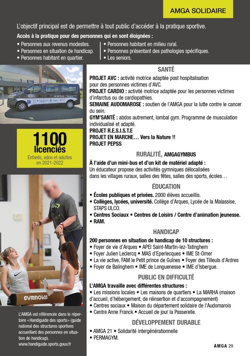 AMGA 2022/2023: Plannings et Dossiers d'inscription