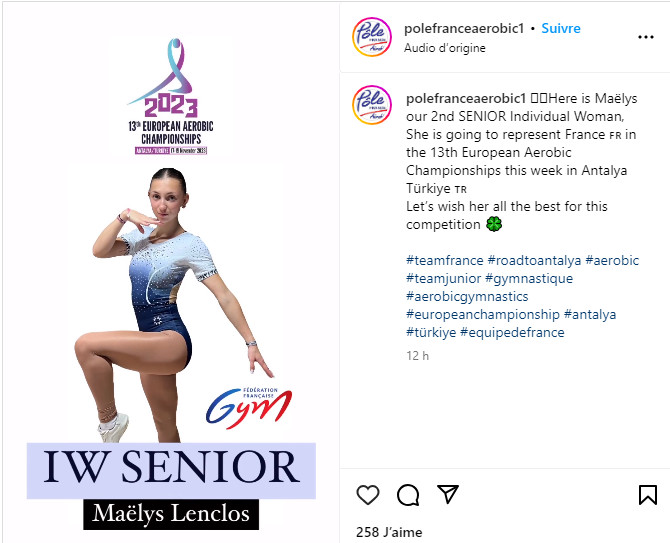 Championnats d'Europe de Gymnastique Aérobic : Cléa et Maëlys à Antalya en Turquie