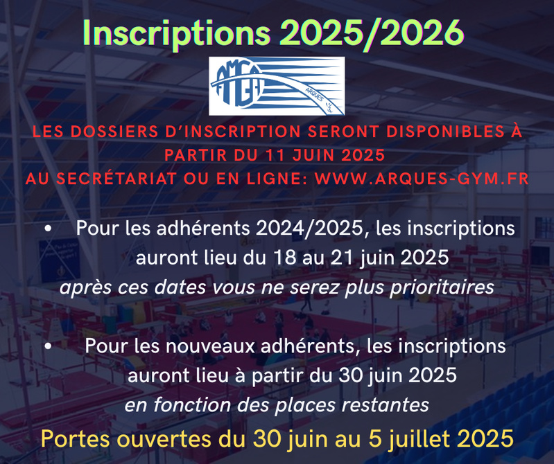 ℹ️ AMGA INFOS: INSCRIPTIONS 2025/2026 ℹ️