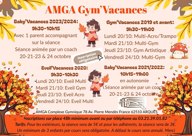 AMGA GYM'VACANCES TOUSSAINT AMGA GYM'VACANCES TOUSSAINT
