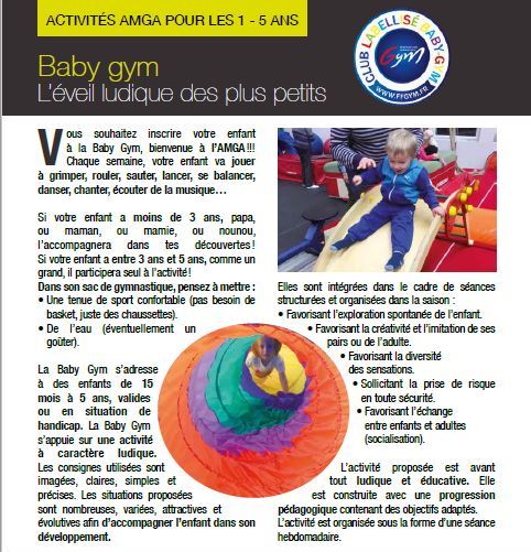 Activités pour les 1-5 ans Baby gym et Eveil