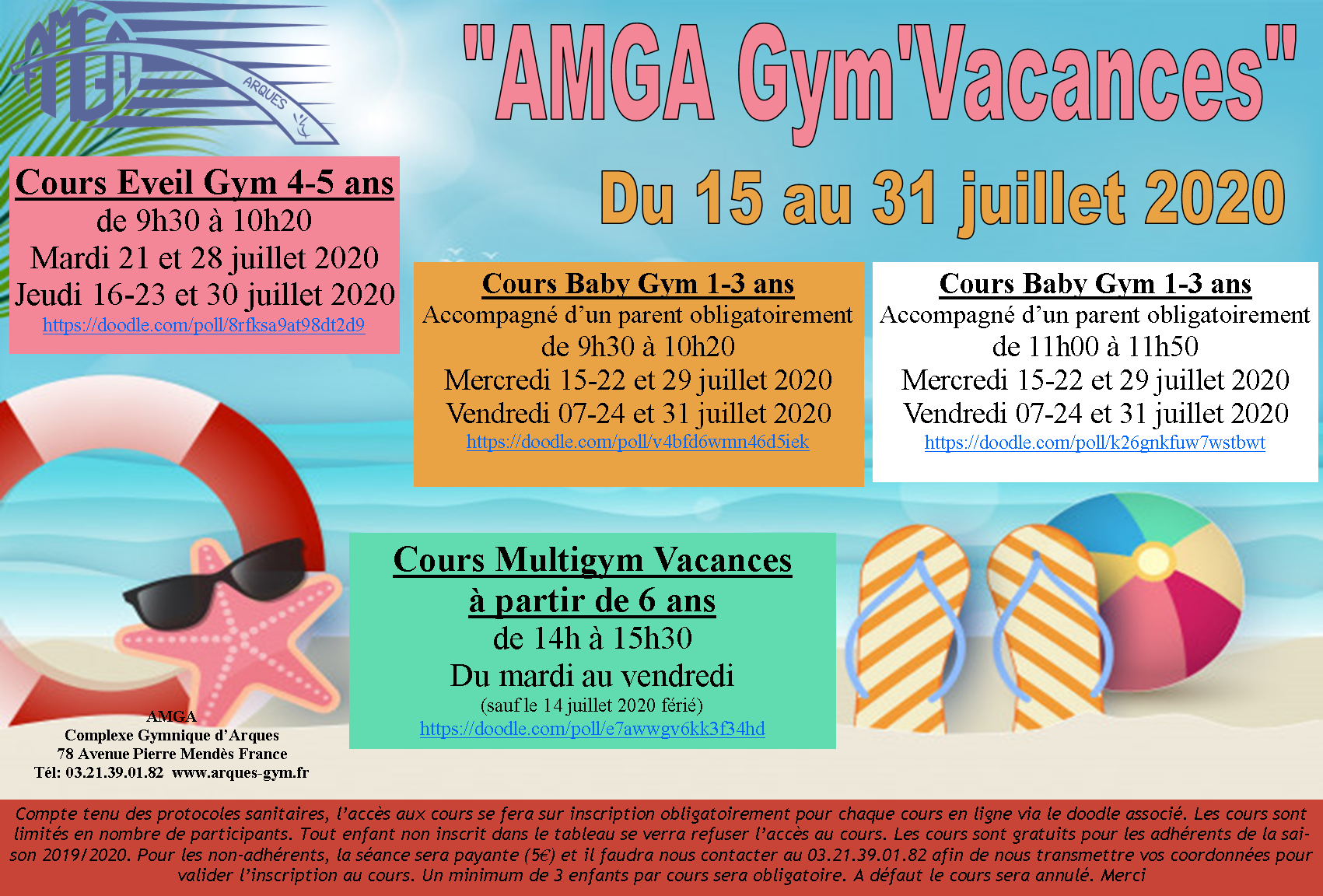 Le retour de l'AMGA Gym'Vacances du 15 au 31 juillet 2020