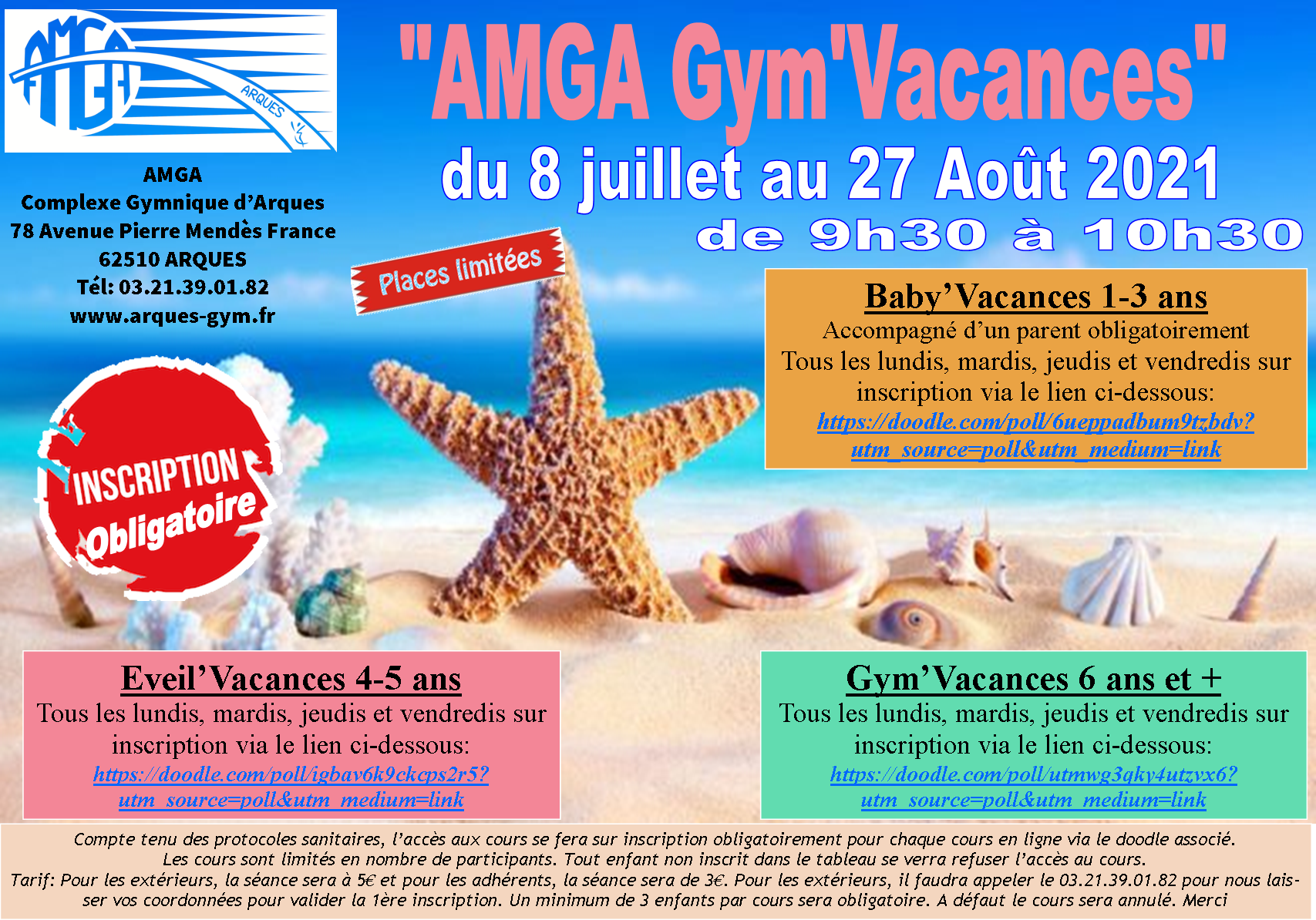 AMGA: le retour de la Gym'Vacances du 8 juillet au 27 août 2021.