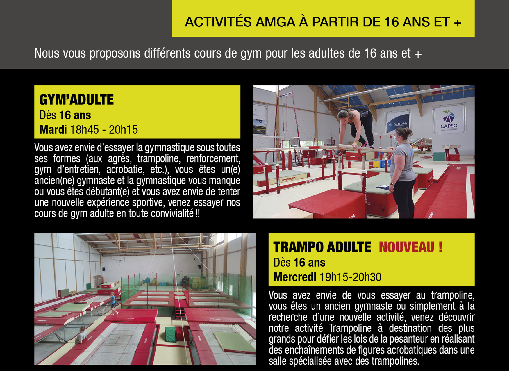 AMGA 2022/2023: Plannings et Dossiers d'inscription
