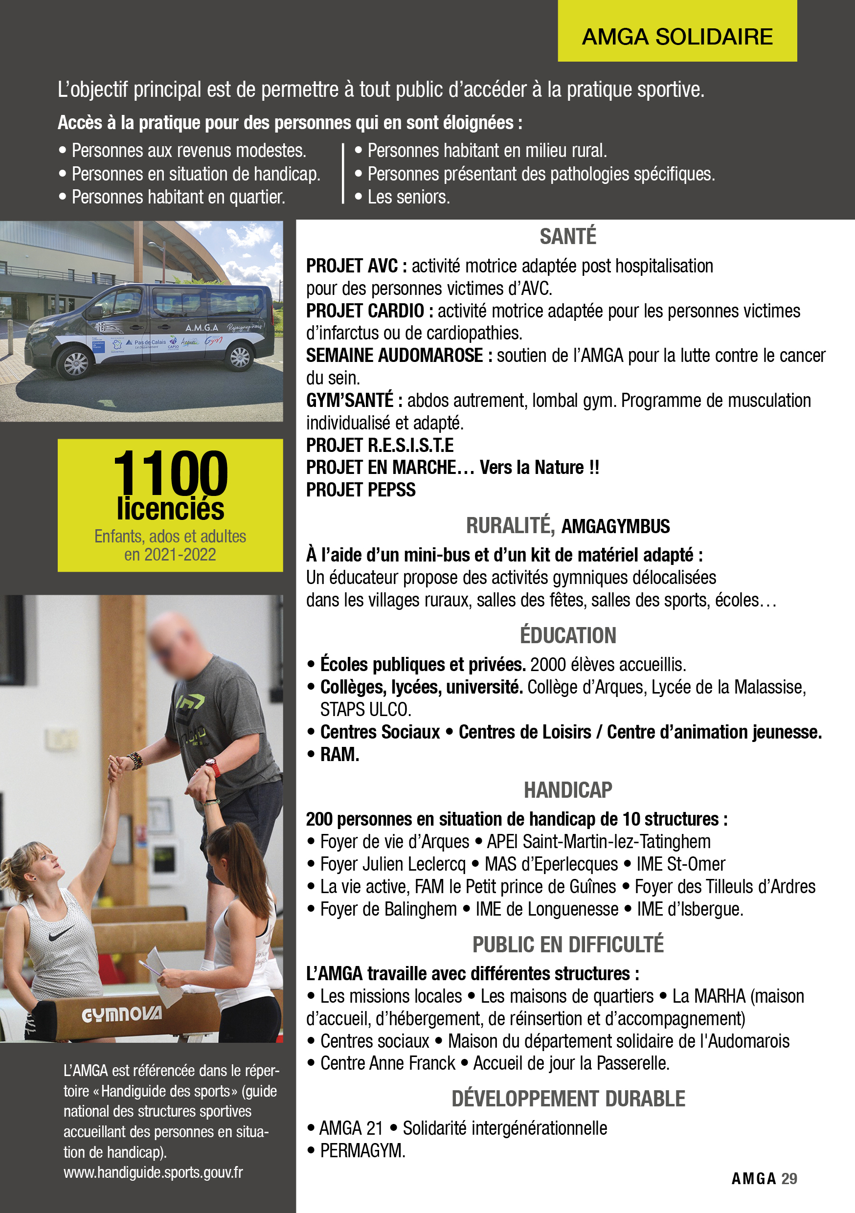 AMGA 2022/2023: Plannings et Dossiers d'inscription