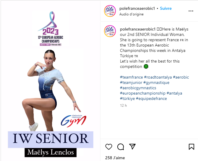 Championnats d'Europe de Gymnastique Aérobic : Cléa et Maëlys à Antalya en Turquie