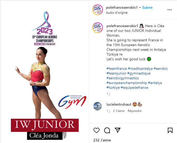 Championnats d'Europe de Gymnastique Aérobic : Cléa et Maëlys à Antalya en Turquie