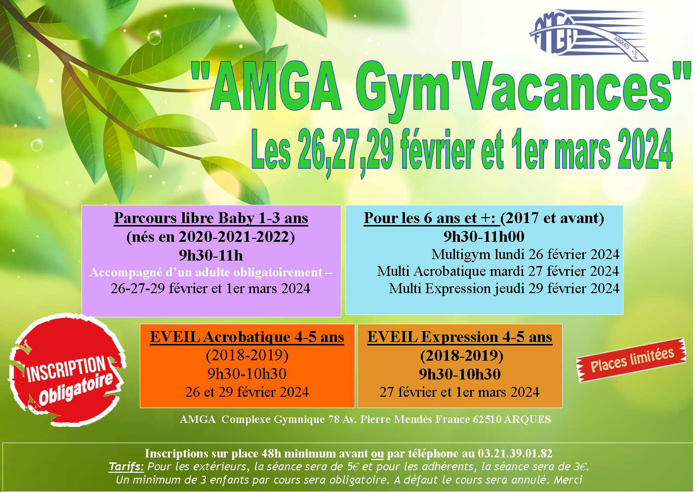 AMGA Gym'Vacances du 26 février au 1er mars 2024