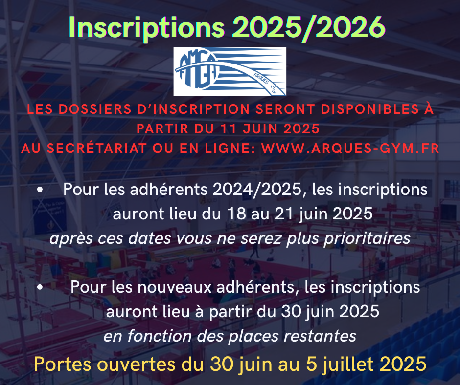 ℹ️ AMGA INFOS: INSCRIPTIONS 2025/2026 ℹ️