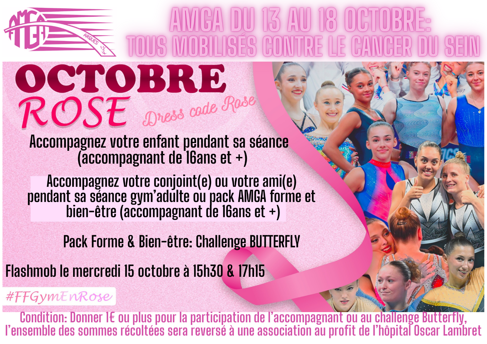 Du 13 au 18 octobre: l'AMGA se mobilise contre le cancer du sein