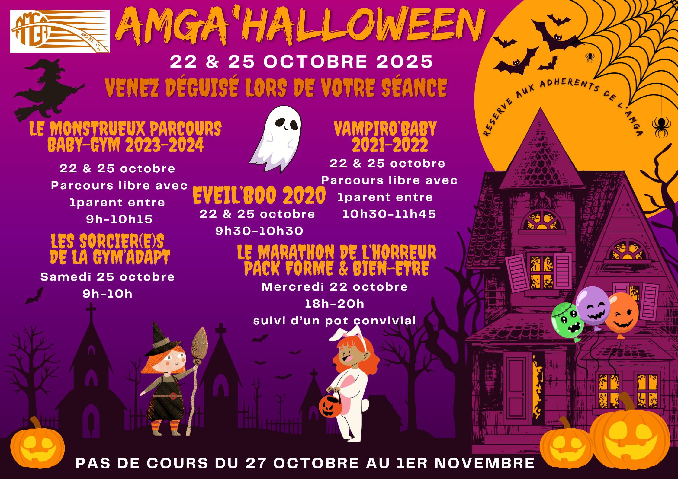AMGA'Halloween: du 21 au 25 octobre 2025 Réservé à nos adhérents