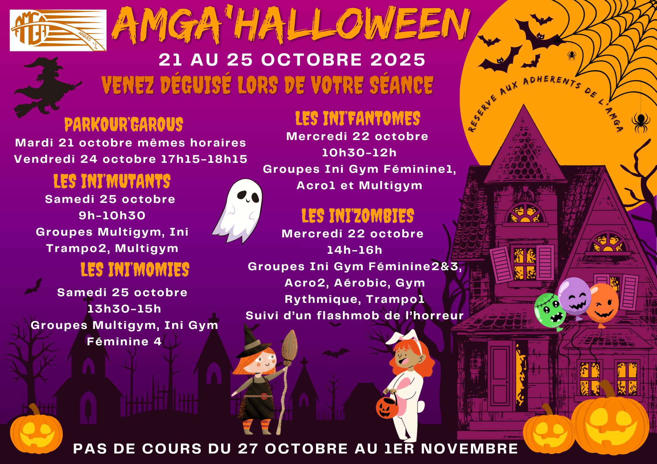 AMGA'Halloween: du 21 au 25 octobre 2025 Réservé à nos adhérents