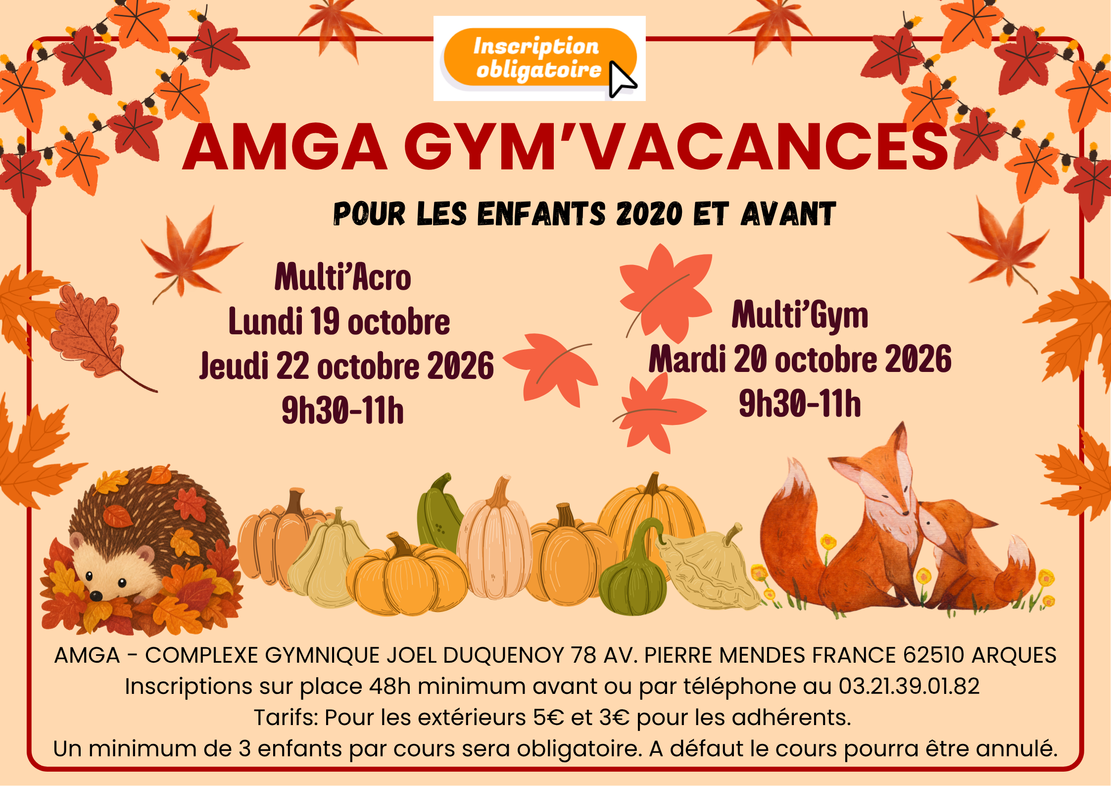 AMGA GYM VACANCES