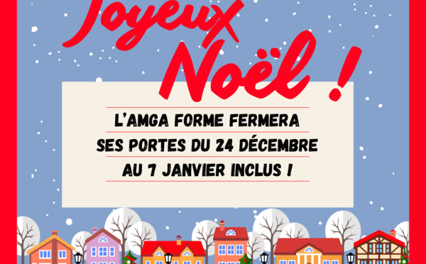 Fermeture vacances de Noël 🎄🎅