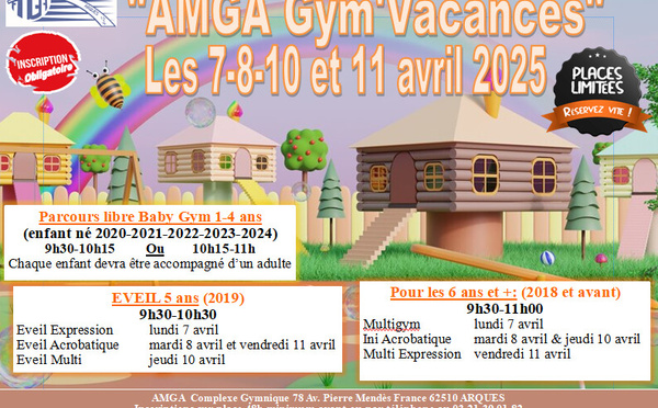 Le retour de la Gym'Vacances en Avril à l'AMGA